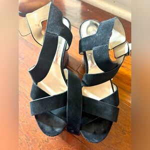 Women’s black summer wedge sandal